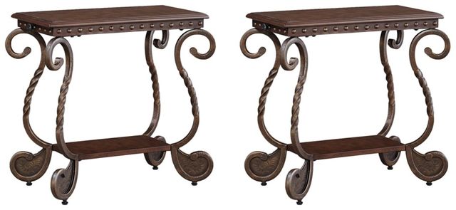 Signature Design by Ashley® Rafferty 2-Piece Dark Brown End Tables Set-0
