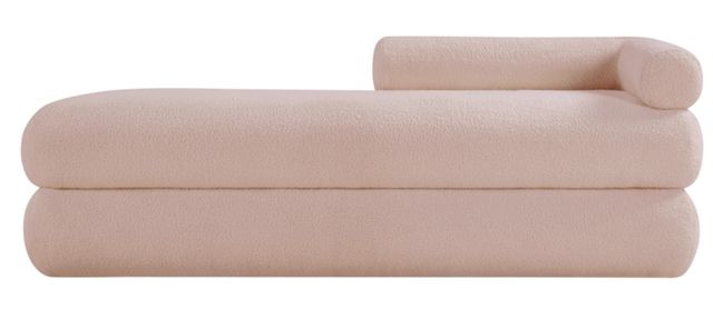 Meridian Furniture Kennedy Pink Teddy Fabric Bench-1