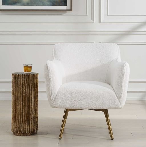 Uttermost® Oasis White Swivel Chair-1