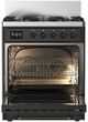 Ilve® Majestic III 30" Graphite Matte Pro Style Dual Fuel Liquid Propane Range with Solid Door and Burnished Trim-1