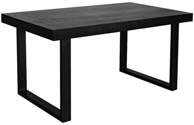 Moe’s Home Collection Jedrik Black Concrete Small Outdoor Dining Table with Metal Legs