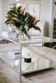 Zeugma Imports Glass Top Rectangular Coffee Table with Silver Frame -3