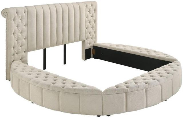 Coaster® Sonya 4-Piece Ivory Queen Upholstered Panel Bedroom Set-1