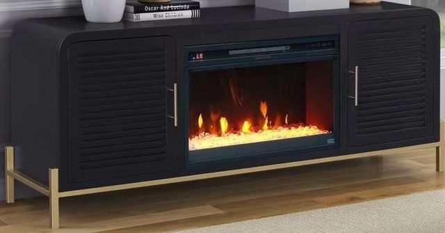 Legends Home Harper Black 66" Fireplace Console-0