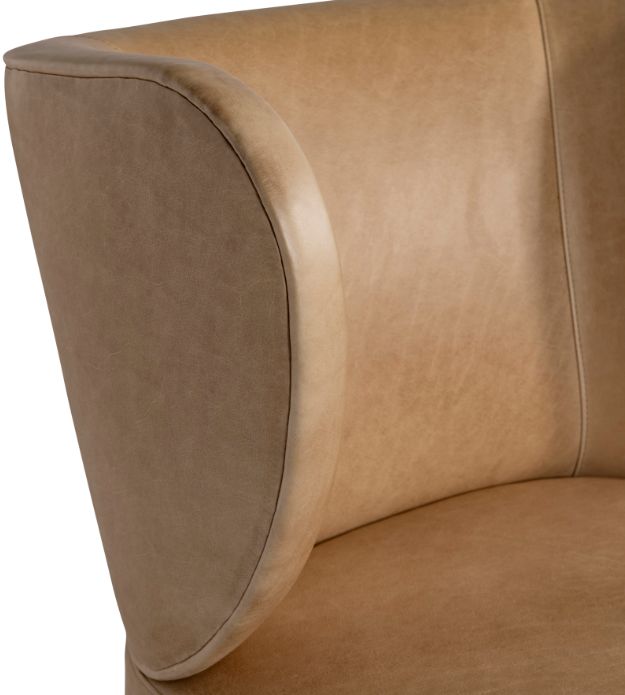 Bernhardt Oliver Bernhardt Living Brown Leather Swivel Chair-4