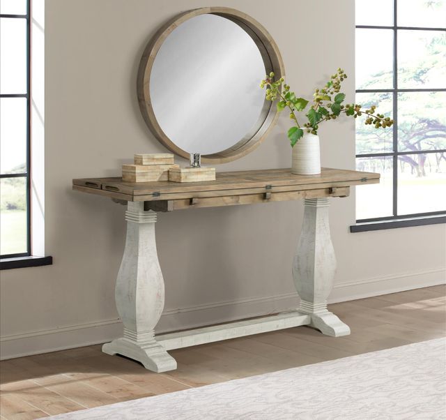 Martin Svensson Napa Natural Sofa Table with White Stain Base-1