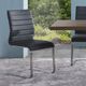 Armen Living Fusion 2-Piece Brushed Stainless Steel/Gray Side Chair Set-1