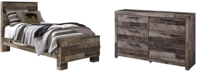 Benchcraft® Derekson 4-Piece Multi Gray Twin Panel Bed Set-0