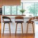 Armen Living Shelly 4-Piece Brown/Walnut Counter Stool Set-1