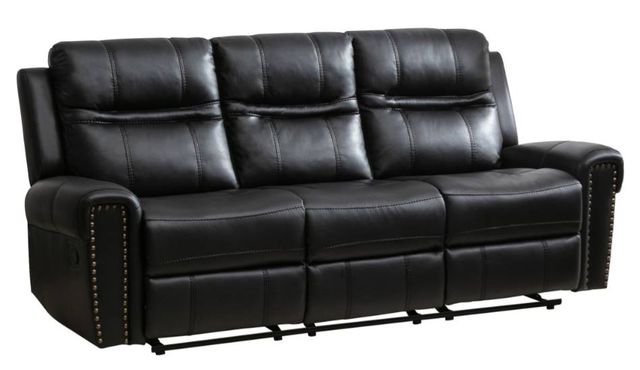 Mazin Furniture Emerson Black Manual Reclining Sofa -0