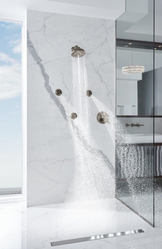 Brizo Levoir® Brilliance® Luxe Steel® TempAssure® Thermostatic Valve With Integrated 6-Function Diverter Trim-1