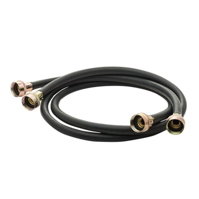 5 ft. Rubber Washing Machine Hose, Pack of 2-0