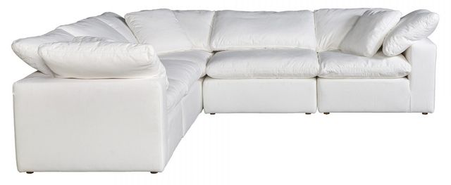 Moe's Home Collection Terra Condo Classic 5-Piece Cream White L-Shaped Modular Sectional-2