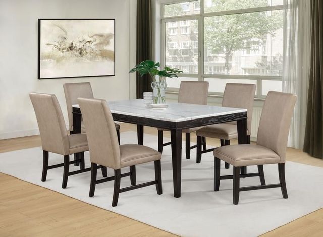 Coaster® Averill 7-Piece Tan/White Dining Table Set-1