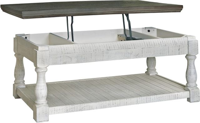 Signature Design by Ashley® Havalance Gray Lift-Top Cocktail Table with White Base-2