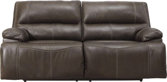 Signature Design by Ashley® Ricmen Walnut Power Reclining Sofa-1