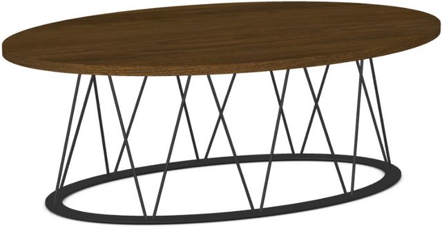 Amisco Customizable Calypso Walnut Oval Coffee Table-0