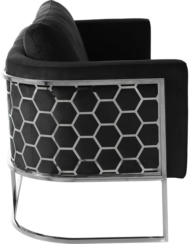 Meridian Furniture Casa Black/Chrome Velvet Loveseat-2