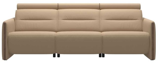 Stressless® by Ekornes® Customizable Emily Power Reclining 3-Seater Sofa with Wood Trim and Legs-0