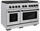 ZLINE Autograph Edition Paramount 48" Satin Stainless Steel Pro Style Dual Fuel Range with Matte Black Accents-2