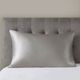 Olliix by Madison Park Silk 100% Mulberry Single Grey King Pillow Case-0