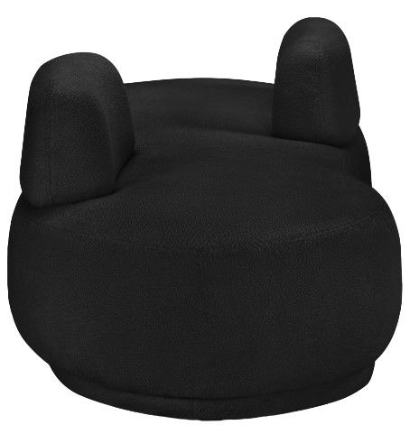 Meridian Furniture Argyle Black Teddy Fabric Chaise-3