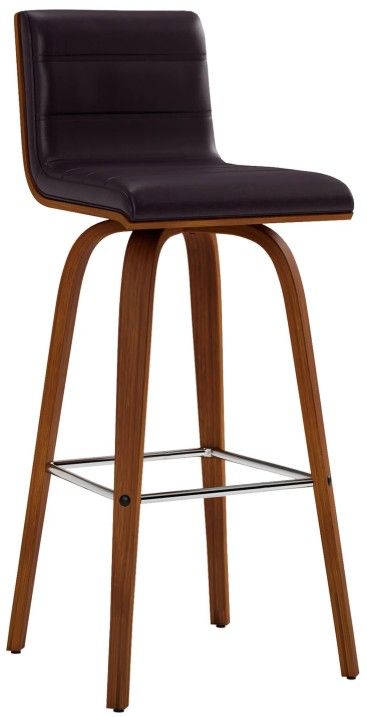 Armen Living Vienna 3-Piece Brown/Walnut Swivel Barstool Set-0