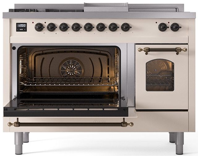 Ilve® Nostalgie II Series 48" Antique White Pro Style Dual Fuel Range-2