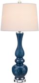 Cal® Lighting & Accessories Candlestick 2-Piece Antique Blue Luster/Clear Table Lamp Set-1