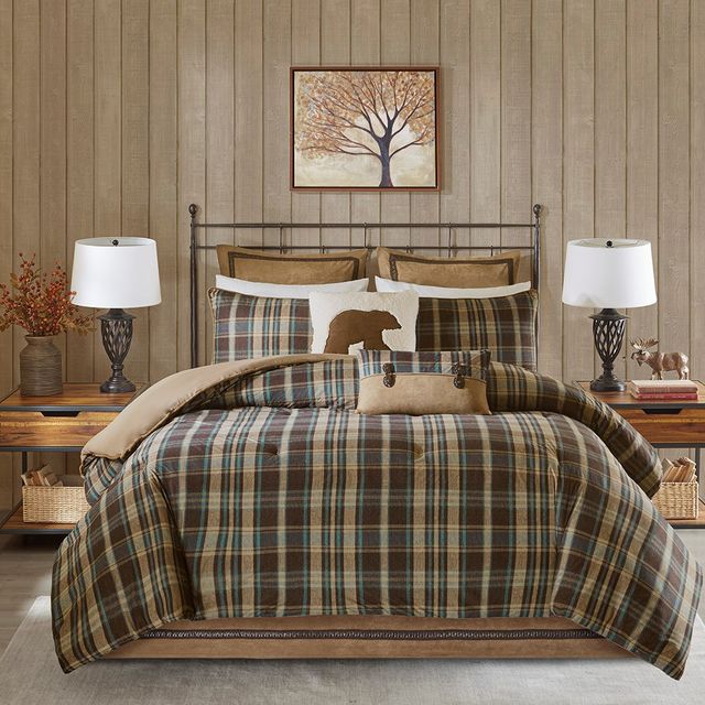 Olliix by Woolrich Hadley Plaid Multi King Comforter Set-1
