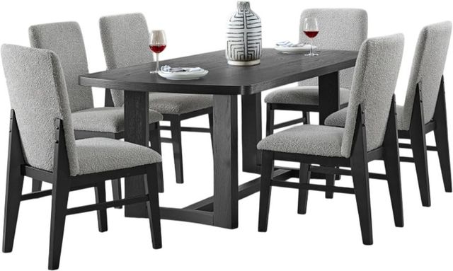 Elements International Portland 7-Piece Black/Gray Dining Set-0