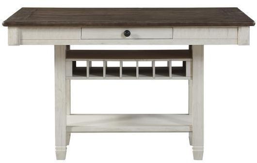 Homelegance® Granby Antique White Counter Height Table with Rosy Brown Top -2