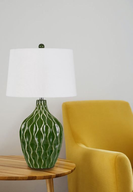 Cal® Lighting & Accessories Andria Grass/White Table Lamp-1