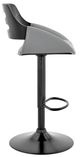 Armen Living Karter Gray/Black Adjustable Bar Stool-1
