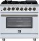 FORNO® Massimo Series Alta Qualita 36" White Pro Style Dual Fuel Range-0