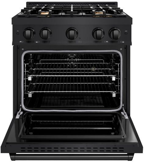 ZLINE Classic 30" Black Stainless Steel Pro Style Gas Range -1