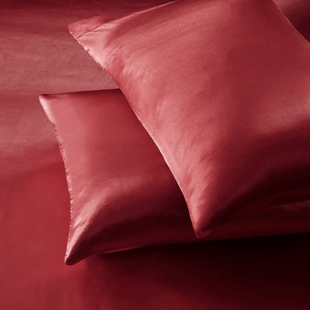 Olliix by Madison Park Essentials Red 2 Pack of King Satin Pillow Case-0