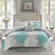 Olliix by Madison Park Essentials Aqua Queen Maible Complete Comforter and Cotton Sheet Set-1