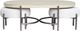 Magnussen Home® Jennings 3-Piece Edgecomb Grey/Weathered Antique Nickel Oval Cocktail Table Set with Ottomans-2