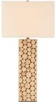 Currey & Company Mimosa Light Beige/Natural Tall Table Lamp-1