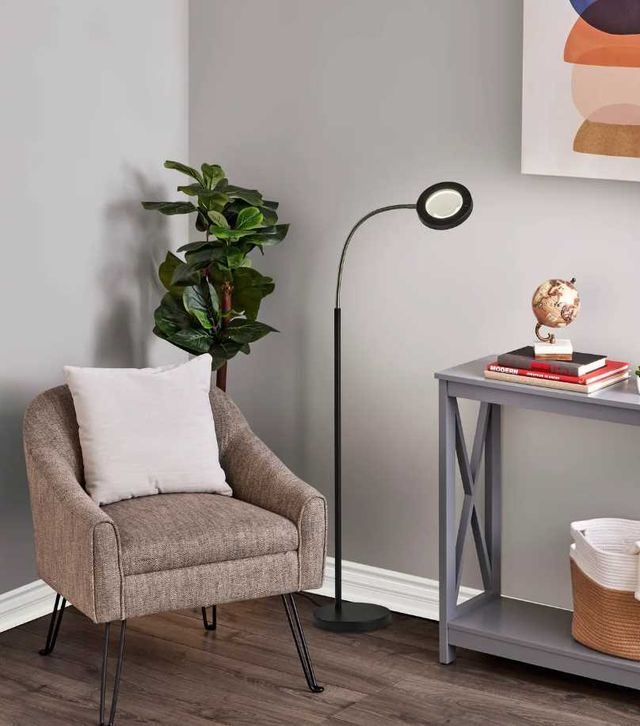 Adesso® Holmes Black LED Mag Floor Lamp-1