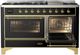 Ilve® Majestic III 60" Glossy Black Pro Style Dual Fuel Natural Gas Range with Triple Glass Door and Brass Trim-3