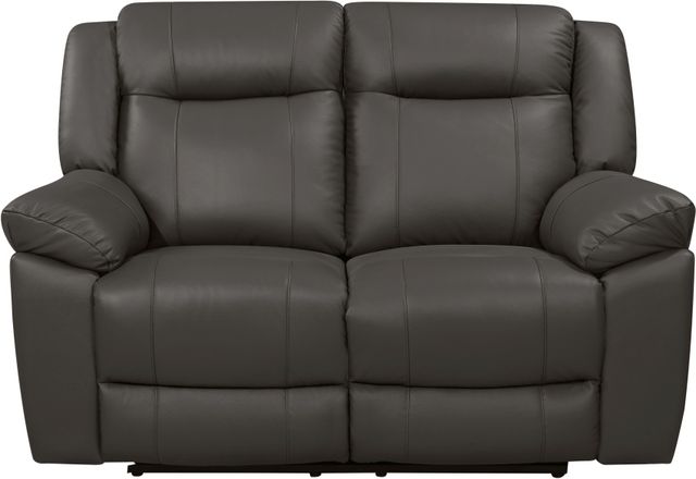 New Classic® Home Furnishings Taggart Gray Dual Reclining Loveseat-1