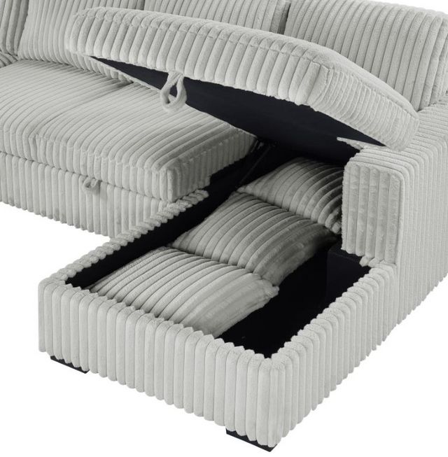 Coaster® Devonshire 3-Piece Gray U-Shape Sleeper Sectional and Storage Chaise -10