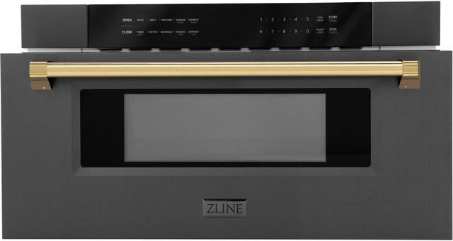 ZLINE Autograph Edition 1.2 Cu. Ft. Black Stainless Steel Microwave Drawer -1