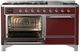 Ilve® Majestic III 60" Burgundy Pro Style Dual Fuel Natural Gas Range with Solid Door and Chrome Trim-2