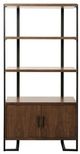 Mazin Furniture Sedley Walnut/Rustic Black Bookcase-0