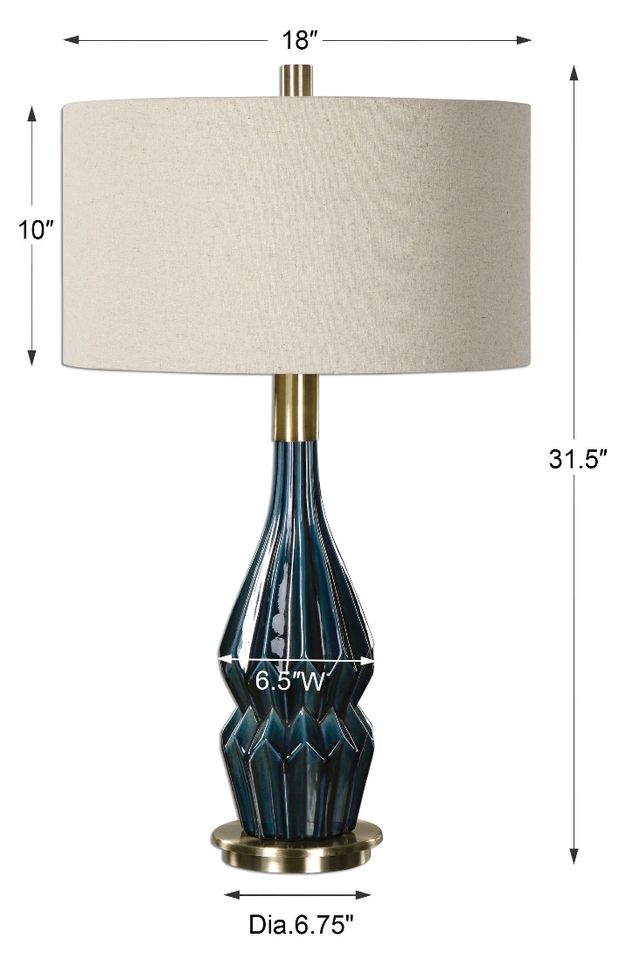 Uttermost® Prussian Deep Blue Table Lamp-2
