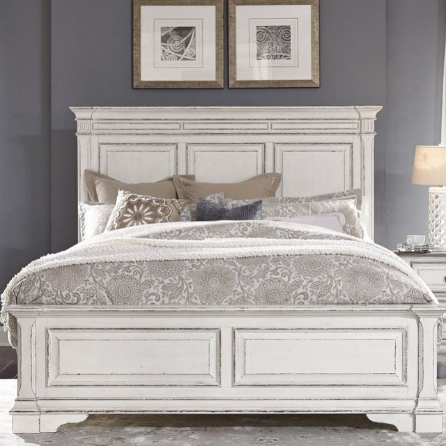 Liberty Furniture Abbey Park Antique White King Panel Bed-1