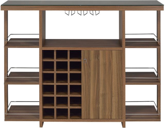 Coaster® Evelio Walnut Bar Unit with Wine Bottle Storage-2
